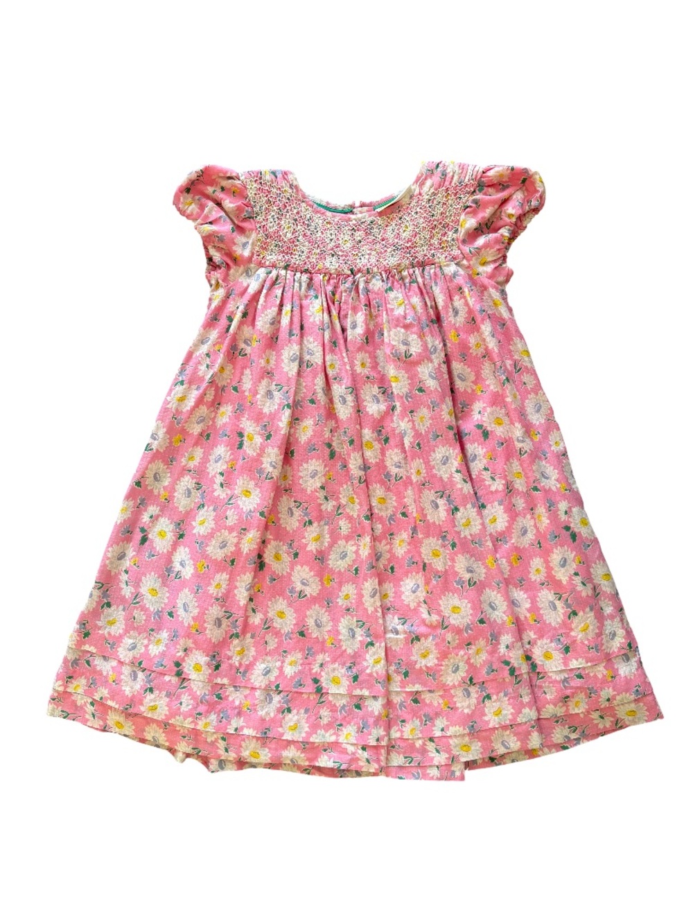 Mini Boden Puff Sleeve Smocked Floral Dress Size 7-8Y